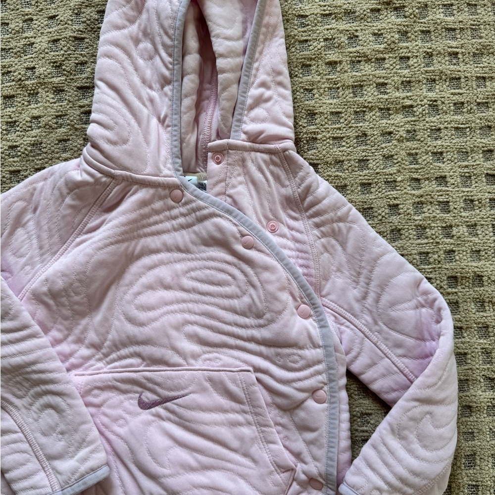 Nike Light Pink Quilted Hooded Jacket